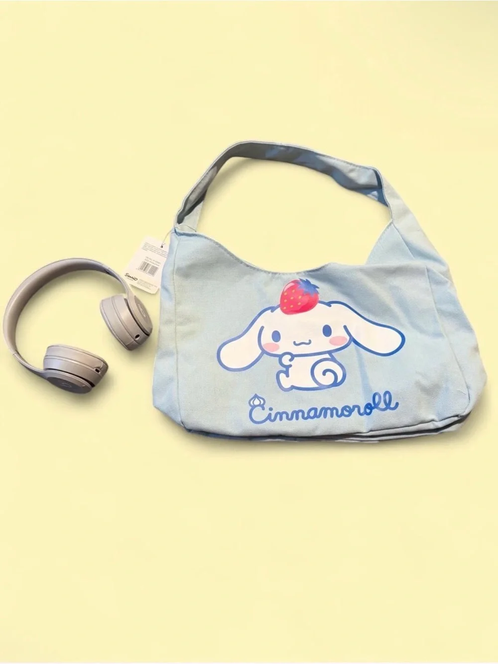 Sanrio Cinnamoroll Pastel Blue Kids Tote with Strawberry Accent